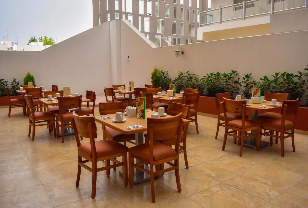 Open-air restaurant terrace